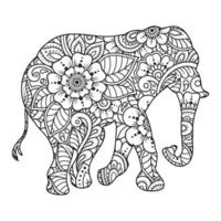 Mandala Elephant Coloring Page vector