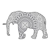 Mandala Elephant Coloring Page vector