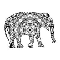 Mandala Elephant Coloring Page vector