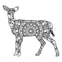 Mandala Deer Coloring Page vector