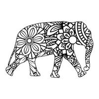 Mandala Elephant Coloring Page vector