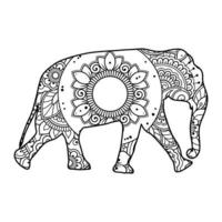 Mandala Elephant Coloring Page vector