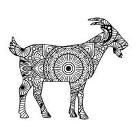 Mandala Goat Coloring Page vector