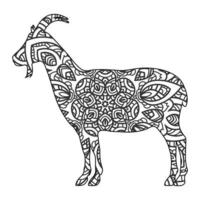 Mandala Goat Coloring Page vector