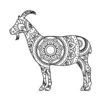 Mandala Goat Coloring Page vector