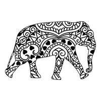 Mandala Elephant Coloring Page vector