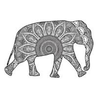 mandala elefante página para colorear vector