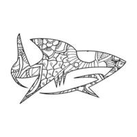 Mandala Fish Coloring Page vector