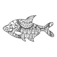 Mandala Fish Coloring Page vector