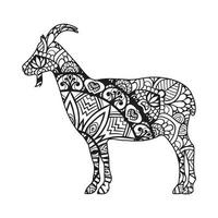 Mandala Goat Coloring Page vector