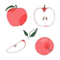 Set of hand drawn apples vector