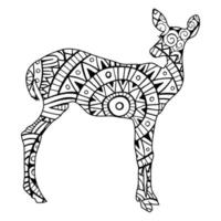 Mandala Deer Coloring Page vector