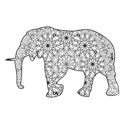 Mandala Elephant Coloring Page