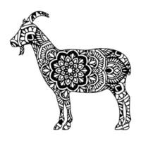 Mandala Goat Coloring Page vector