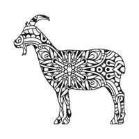 Mandala Goat Coloring Page vector