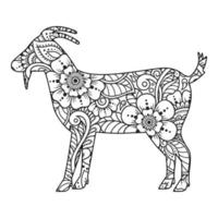 Mandala Goat Coloring Page vector