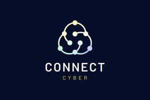 Abstract logo in modern shape representing connection or network technology vector