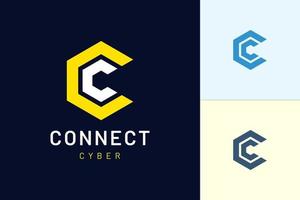 Letter C modern Logo template represents connection and digital for the tech industry vector