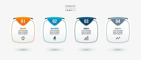 Infographic template business concept with step. vector