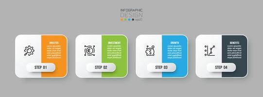 Infographic template business concept with step. vector