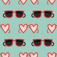 Fashion glasses for the holidays. Seamless pattern with glasses. Hand drawn vector. Stylish illustrations. Enjoy traveling. Wrapping paper pattern. Patterns for decoration. vector