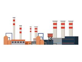 Factory Industrial Buildings Power plants vector