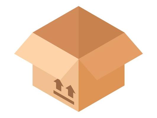box packaging on white background , Isometric