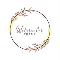 Luxury watercolor floral frame vector