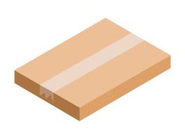 embalaje de caja sobre fondo blanco, isométrica vector