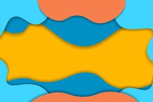 Colorful papercut background in wavy style vector