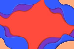 Abstract colorful papercut background in wavy style vector