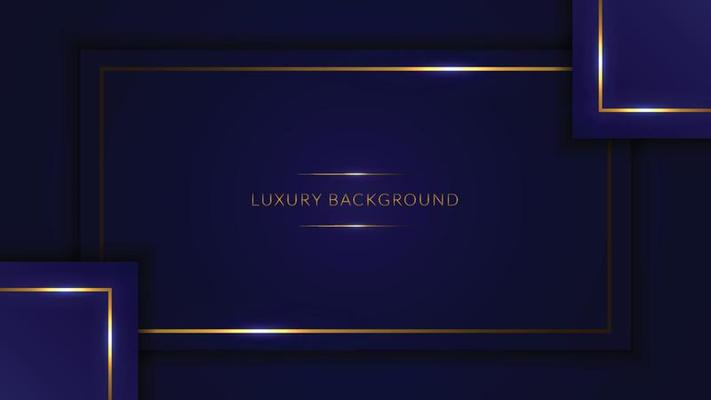 abstract luxury background with overlap blue shape and golden lines. blue premium background. vector illustration