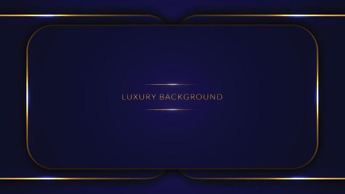 abstract luxury background with overlap blue shape and golden lines. blue premium background. vector illustration