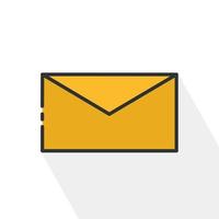 yellow envelope flat vector icon