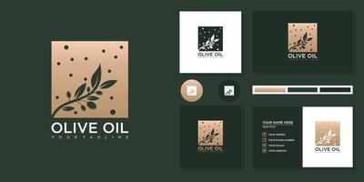 olive logo design and business card.