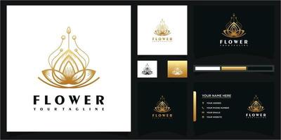 Abstract flower logo and business card reference vector