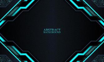 Abstract dark navy technology background with blue neon light. vector