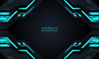 Abstract dark navy technology background with blue neon light.