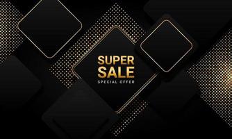 Luxury sale banner background with rounded rectangles. vector