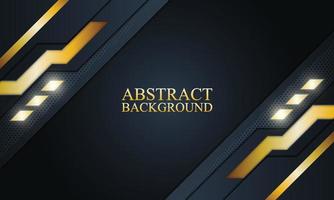 Abstract dark navy and golden technology background. vector