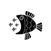 los peces grandes comen peces pequeños. Ilustración de vector de concepto aislado sobre fondo blanco.