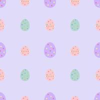 Colorful Easter eggs on purple background. Seamless pattern background of Easter eggs vector