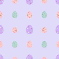 Colorful Easter eggs on purple background. Seamless pattern background of Easter eggs vector