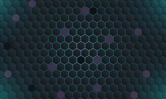 Abstract dark technology hexagonal with blue light background. vector