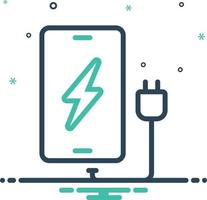 Mix icon for phone charging vector