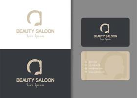 diseño de logotipo natural de belleza con tarjeta de visita vector