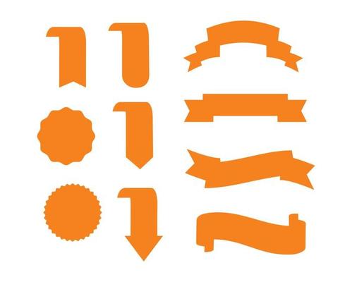 Ribbon  set,orange color , vector