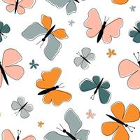 Seamless pattern with butterflies. Summer abstract bright print. Vector graphics.