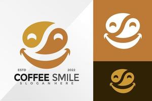 plantilla de ilustración de vector de diseño de logotipo de sonrisa de café