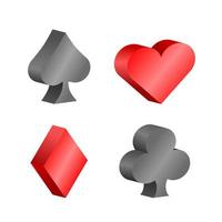 3d playing card icon vector